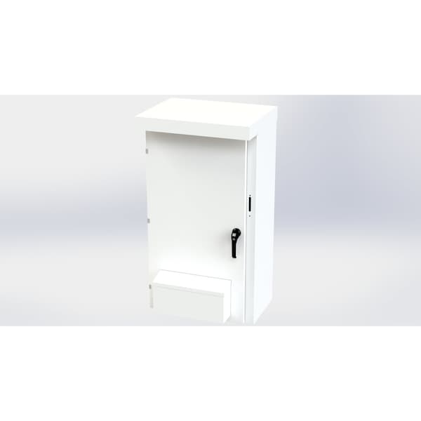 3 Point Latch Electrical Enclosures, 47 in H, 14 in D, 25.38 in W, NEMA 3R, Galvanized Steel